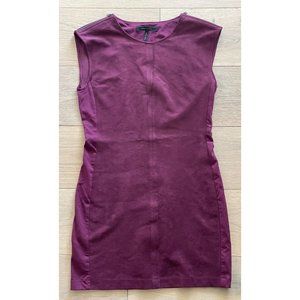 BCBGMaxazria Size XS Mauve Vegan Suede Mini Dress Holiday Cocktail Karlee BCBG